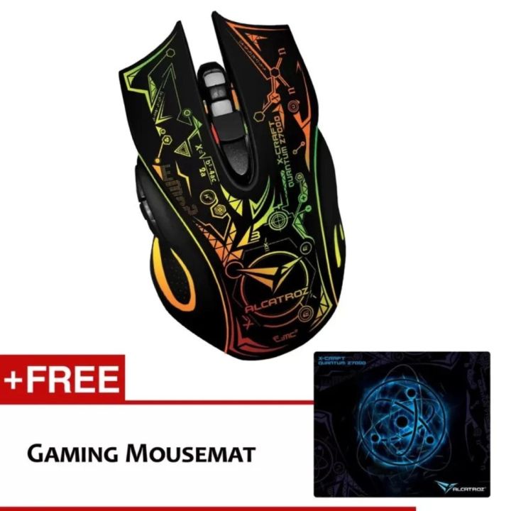 Alcatroz Gaming Mouse Xcraft Quantum Z7000 with Free XCraft ProGaming Mousemat Lazada PH