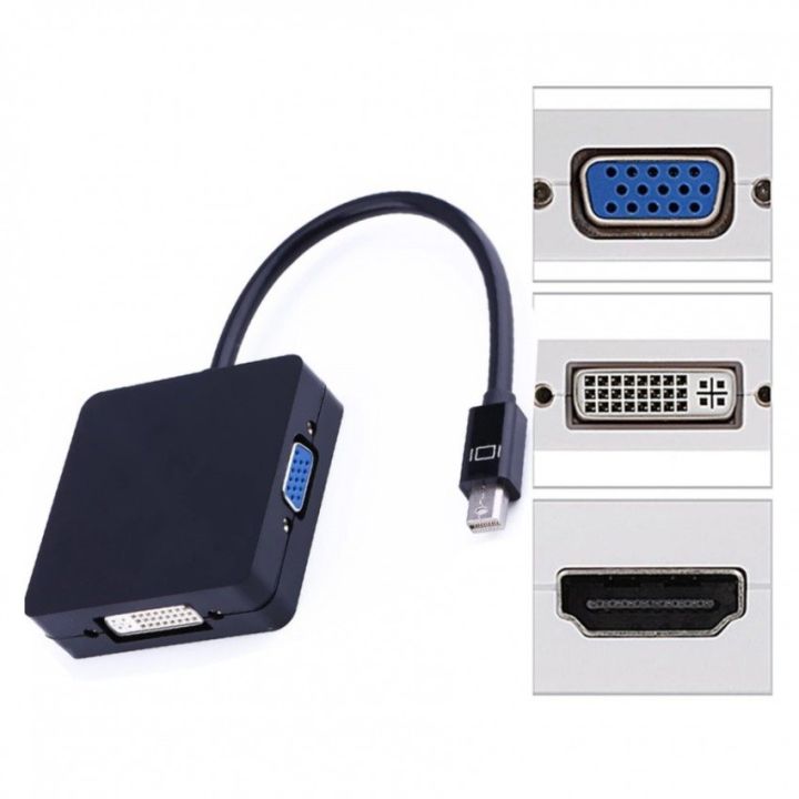 In Mini Display Port DP Thunderbolt to DVI VGA HDMI Adapter