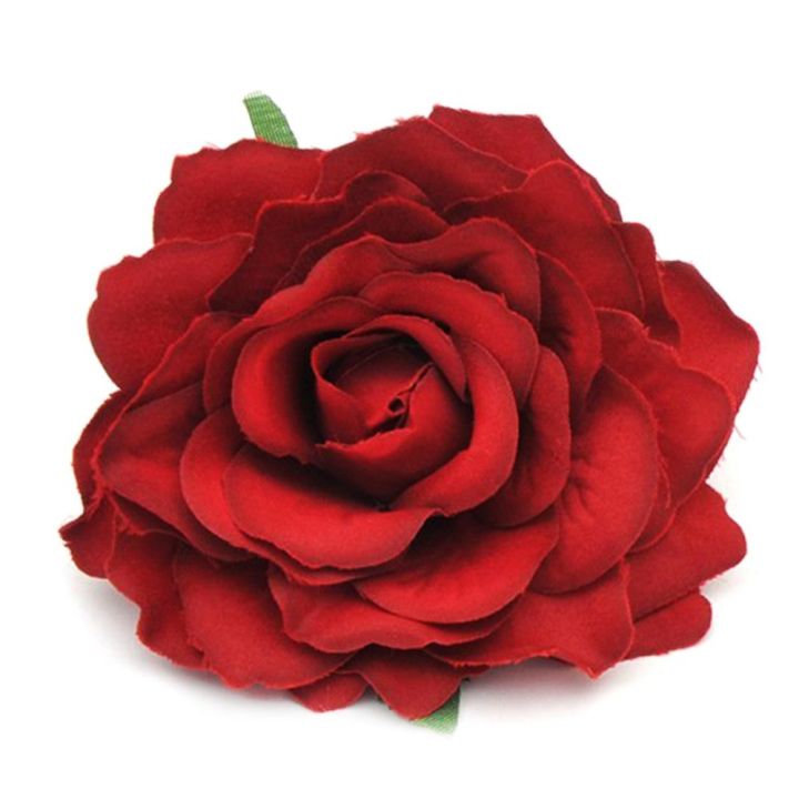 Rose Flower Hair Clip Flamenco Dancer Pin up Flower Brooch Wine