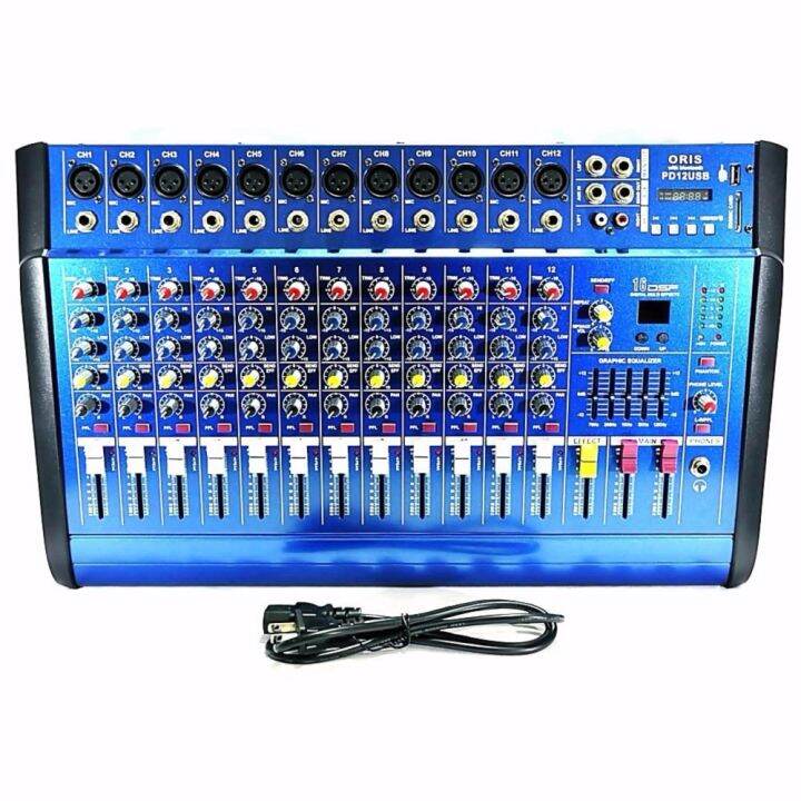 ORIS PD 12 POWERED AUDIO 12 CHANNEL MIXER W USB MMC DIGITAL