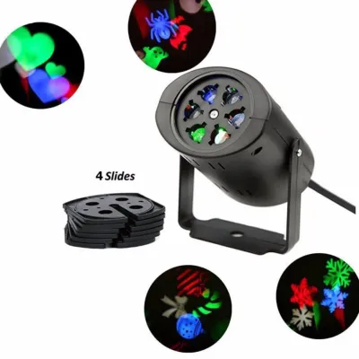 Rotating RGBW Projection LED Light 4PCS Switchable Lens Stage Lighting Lamp Landscape Projector for ChristmasHalloweenValentines Day and Winter