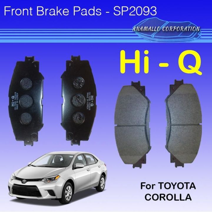 Front & Rear Ceramic Brake Pad Set For 2009-2017 Toyota Corolla – Premium Hi-Q By SAngsin
