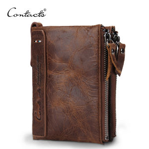 Man Genuine Leather Wallet Crazy Horse Cowhide Leather Card Holder Wallet Big Wallet Coin Purse Small Vintage Wallet