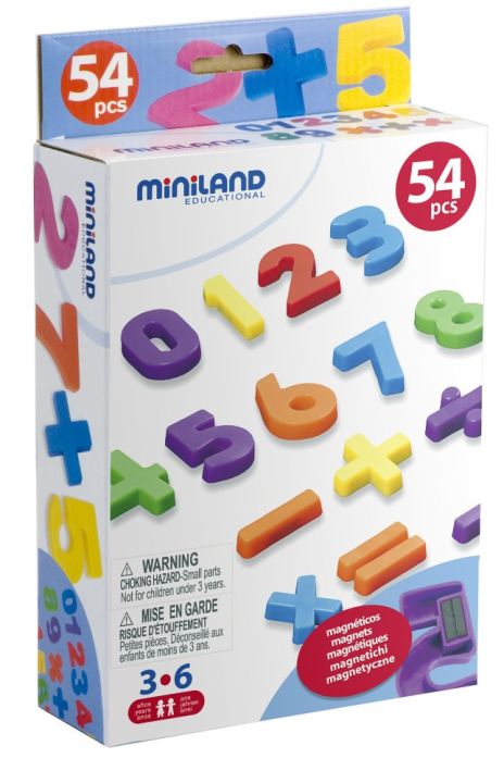 Miniland Magnetische Zahlen – 54 Teile, 3 Cm Groß, Bunt Für Magnettafeln