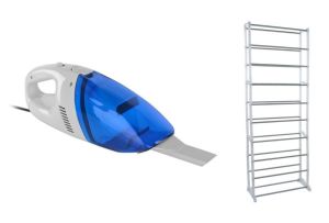 Car Vacuum Cleaner Bundle (Blue) Bundle with Amazing Shoe Rack Keimav