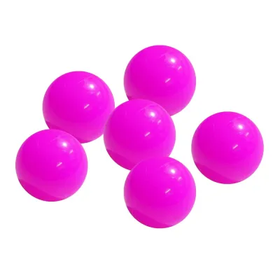 ลูกแก่น ลูกแก่นเปตอง พลาสติก สีชมพูสะท้อนแสง ชุด 6 ลูก / petanque