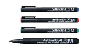Artline ปากกาเขียนแผ่นใส ชุด 4 ด้าม ลบไม่ได้ 1.0 มม.(สีดำ น้ำเงิน แดง เขียว) มาร์คเกอร์ ทนความร้อน หมึกแห้งเร็ว ใช้ Marker สำหรับชิ้นส่วนขนาดเล็ก