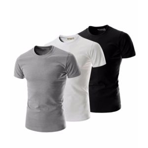 [HCM]Bộ 3 áo thun nam body cổ tròn cao cấp mềm mịn thấm hút tốt ( Đen Trắng Xám )