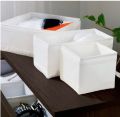 Bộ 6 hộp vải đựng đồ trắng IKEA SKUBB6 (Trắng).