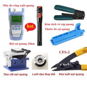 Dao cắt quang FC-6S+Bút soi quang 10km+kìm tuốt quang+máy đo công xuất quang+lưỡi dao cắt quang Tặng kìm tuốt sợi quang