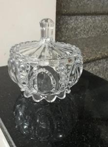 Hũ thủy tinh đựng mứt kẹo 16 cm nâu vàng