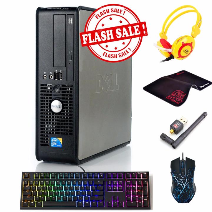 Máy tính để bàn Dell Optiplex 780 SFF (Core 2 Duo E8400, Ram 2GB, HDD 160GB) + Quà Tặng - Hàng Nhập Khẩu