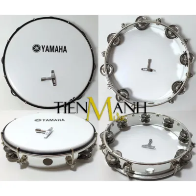 [Tặng Khoá Chỉnh] Trống lắc tay - Lục lạc gõ bo Yamaha MT6-102A (Trắng - Trống chơi nhạc chế gõ po - Xipo)