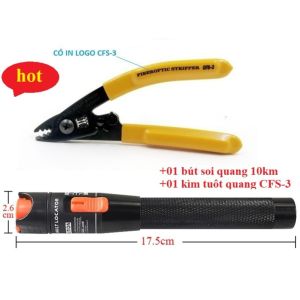 Bút soi quang 10km và kìm tuốt sợi quang 3 lỗ CFS-3