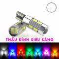 Cặp (02 bóng) đèn LED demi, xi nhan thấu kính siêu sáng T10 10SMD 5630 (Trắng). 