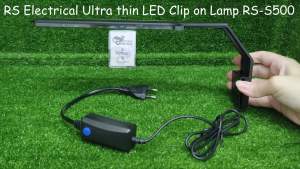 CC Pets Story✨Ready Stock | RS Electrical Ultra thin LED Clip on Lamp Blue + White Light 15w - RS-S500. Eco green series. Easy operation. Beautiful & concise. High quality material. For fish tank / aquarium.