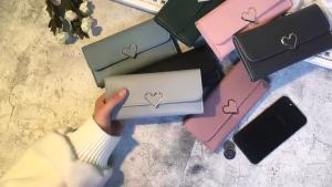 Dompet Panjang Wanita Aksesoris Hati Kulit PU Heart Shaped Lock Woman Long Wallet JOFW64