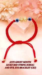 Anti-ghost month lucky red string zodiac and evil eye bracelet (CEJ)