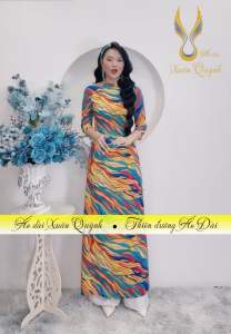 Siêu Phẩm Áo Dài Retro Đa Sắc Thanh Lịch Trẻ Trung Duyên Dáng Tặng Tuban K08 - Áo Dài Xuân Quỳnh