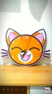Jam Dinding Kucing Lucu Hiasan Dinding Kamar Dekorasi Aesthetic Karakter Ukir Minimalis