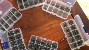 Kail pancing carbon 100/500pcs Kail Pancing Aneka Ukuran Bahan Baja Karbon Kuat Untuk Air Tawar / Laut Dengan Tali Pengait Karbon Kail Pancing Ikan Tajam dari No.3 s/d No.12 Kail Pancing 1 Set  Kail Belut Sawah COD
