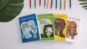 พร้อมส่ง หนังสือภาษาอังกฤษ 4 Books Famous Children Book Hardcover Eric Carle หนังสือ Board Book Series Bear Story Book for Kids Baby Toddlers Bedtime Reading English Learning Animals Education Book Gifts สำหรับเราเด็ด