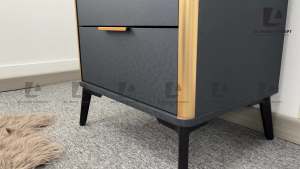 DL Home Concept Multi Charge Side Table with Storage Cabinet