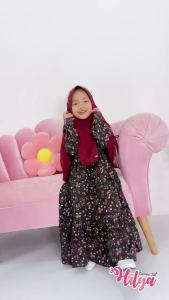 Mysha Kids Muslimah - Gamis Anak Perempuan Hilya Set Bahan Rayon & Jersey