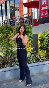 REIKA Tanktop Wanita Korea Style Tali Spaghetti Crop Top Terbaru 2023 Motif Batik Karet Belakang