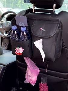 SEAMETAL Console Organizer Mobil Organizer Kulit PU Tas Kursi Mobil Car Seat Organizer MultifungsiCar Seat Pocket Handbag Holder Between Seat dengan Kait Telepon/Payung/Tempat TisuAksesoris Kendaraan Perlengkapan