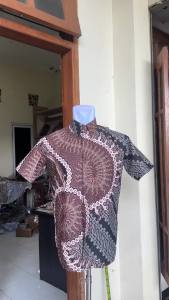Jayabaya Batik MERAPI Kemeja Katun Lengan Pendek