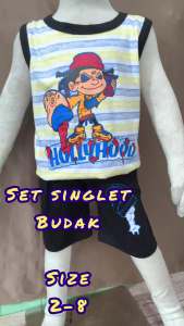 SINGLET SET BUDAK LELAKI BOYS SINGLET KIDS SINGLET BOYS SLEEVELESS T-SHIRT BAJU BUDAK KIDS TOPS 100% COTTON SINGLET