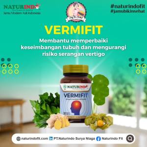 Naturindo Vermifit Solusi Sakit Kepala Menahun - Atasi Vertigo Migren - Sakit Kepala Sebelah - Obat Herbal (Spesial Vertigo & Migrain)
