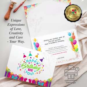Personalized Birthday ( General ) Greeting Card with Custom Wishes in Kraft Envelope - Crafting Memories That Last