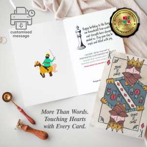 Personalized Fathers Birthday Card with Custom Heartfelt Wishes in a Kraft Envelope