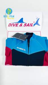 Đồ bơi giữ nhiệt bé trai tay dài DIVE and SAIL chống tia UV chống nước chất liệu cao su dày 2.5mm giữ ấm size đến 30kg
