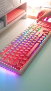 LANGTU LT104 Upgrade Side Lettering PBT Keycaps LT104 3Mode Wireless Gaming Mechanical Keyboard