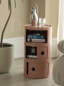Katell Round Minimalist Bedside Cabinet Fashion Storage Cabinet Living Room Sofa Side Cabinet