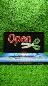 ป้ายไฟLED ป้ายไฟตัวอักษร ป้ายไฟวิ่ง ป้ายไฟหน้าร้าน " ป้ายไฟ  OPEN" แบบเสียบปลั๊กไฟ ป้ายไฟตกเเต่งร้าน รับทำป้ายไฟ