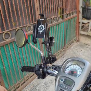 GUB P50 Phone Holder HP Motor Anti Getar Rotasi 360 Derajat Flexible Alumunium Alloy Tempat Handphone Dudukan Pegangan Hp Ponsel di Stang Spion Motor