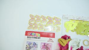 91 Pcs Set Garland Balon Latex / Paket Dekorasi Tema Pink / Party Balon Set Garland 02 Png Pu Gold