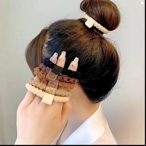 5-Pack Durable High Elasticity Rubber Band Hair Tie Scrunchies Rubber Band Ponytail Hair Accessories Smiley Face