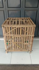Kandang Ayam Bongkar Pasang & Kandang Rakit Ukuran 70x70x70cm Bahan Full Bambu Sangat Kokoh