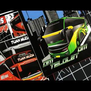 (Dapat 20 lembar) Stiker Bus Basuri murah Sudah Potong Anti Air stiker bus mania Conan Tuan Muda Kids Panda Tunggal jaya Acc Motor