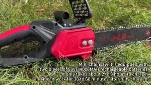 J.LD Cordless Chainsaw 12\\\" Gergaji Listrik Gergaji Baterai 88VF 2pcs mesin mini pemotong kayu Electric Saw