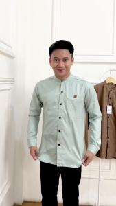 Alfaz - Baju Kemeja Koko Muslim Lengan Panjang Polos Pria Dewasa