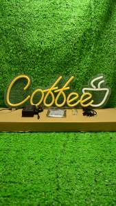 ป้ายไฟLED ป้ายไฟนีออน ป้ายไฟอะคริลิค ป้ายไฟหน้าร้าน " ป้ายไฟ Coffee" แบบเสียบปลั๊กไฟ ป้ายไฟตกเเต่งร้าน