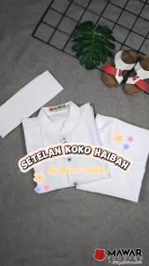 Setelan Baju Koko Putih Anak Haibah / Baju Muslim Model Jasko