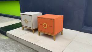 Capri Glam Night Chest / Luxury Embossed Bedside Table - FRM2139