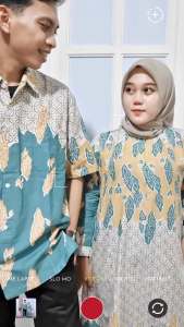 Couple Batik Hijau Gamis Kemeja Lengan Pendek S M L XL XXL 3XL 4XL 5XL 6XL 7XL 8XL 9XL 10XL Re Batik